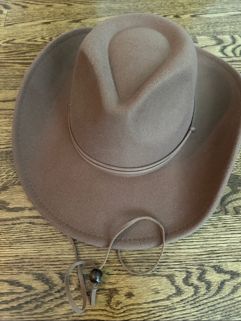 Brown Felt Western Cowboy Hat with Chin Cord